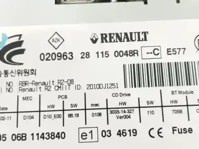 Second-hand car spare part audio system / radio cd for renault latitude (l70_) 2.0 dci 150 (l70h) oem iam references 281150048r  