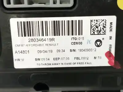 Pezzo di ricambio per auto di seconda mano display multifunzione per renault captur ii (hf_) blue dci 115 (hfad) riferimenti oem iam 280346419r  