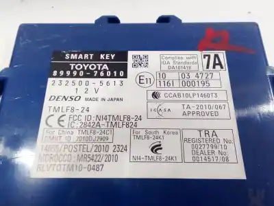 Second-hand car spare part electronic module for lexus ct (zwa10_) 200h (zwa10_) oem iam references 8999076010  