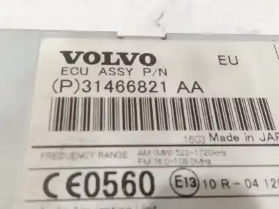 Peça sobressalente para automóvel em segunda mão sistema de áudio / rádio cd por volvo v40 fastback (525) d2 referências oem iam 31466821aa 31466821 aa p31466821aa