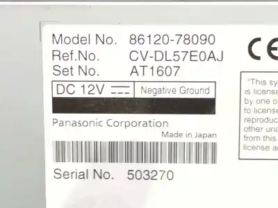Автозапчастина б/у аудіо система / радіо cd для lexus nx (_z1_) 300h awd (ayz15) посилання на oem iam 8612078090 86120-78090 cvdl57e0aj