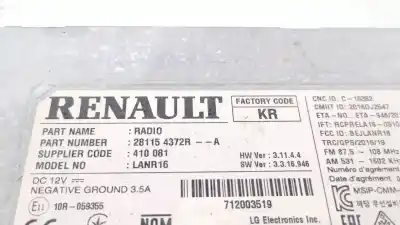 Автозапчастина б/у аудіо система / радіо cd для renault espace v (jr_) 1.6 dci 160 посилання на oem iam 281154372r  