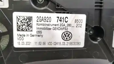 Автозапчастина б/у панель інструментів для vw t-roc (a11, d11) 2.0 tdi scr посилання на oem iam 2ga920741c 2ga920741c8500 2ga 920 741 c