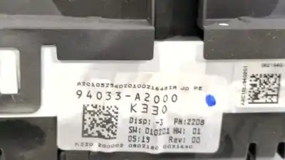 Pièce détachée automobile d'occasion compteur de vitesse tableau de bord pour kia cee'd (jd) 1.4 mpi références oem iam 94033a2000  