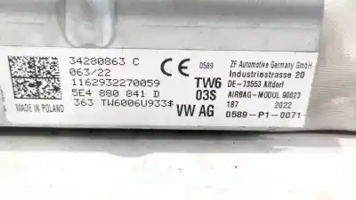 Peça sobressalente para automóvel em segunda mão kit airbag por skoda octavia iv (nx3, nn3) 2.0 tdi referências oem iam 5e4857007f 5e3880201aa 5e3880204e