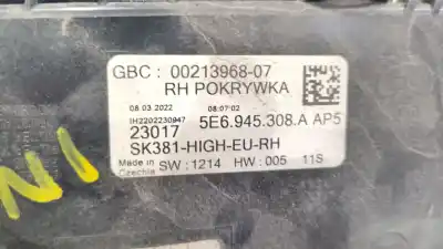 Автозапчасти б/у внутренний правый задний фонарь за skoda octavia iv (nx3, nn3) 2.0 tdi ссылки oem iam 5e6945308a 5e6945308a 0021396807