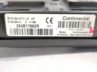 Second-hand car spare part electronic module for renault megane iii fastback (bz0/1_, b3_) 1.5 dci (bz09, bz0d, bz1w, bz29, bz14) oem iam references 284b17882r s180098101 bcmx95aticl2