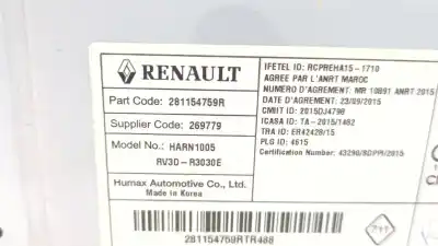 Автозапчастина б/у аудіо система / радіо cd для dacia dokker monospace (ke_) 1.5 dci (keaj, keah) посилання на oem iam 281154759r  