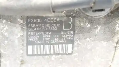 Автозапчастина б/у компресор кондиционера для renault espace v (jr_) 1.6 dci 130 посилання на oem iam 926004eb0a 92600 4eb0a ge4471606893