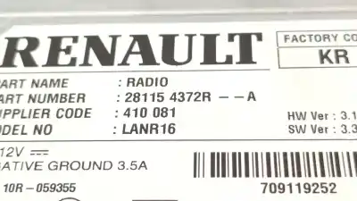 Автозапчастина б/у аудіо система / радіо cd для renault espace v (jr_) 1.6 dci 130 посилання на oem iam 281154372r  