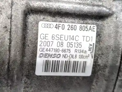 Pezzo di ricambio per auto di seconda mano compressore aria condizionata per audi a6 c6 (4f2) 2.0 tdi riferimenti oem iam 4f0260805ae 4f0 260 805ae ge4471906675