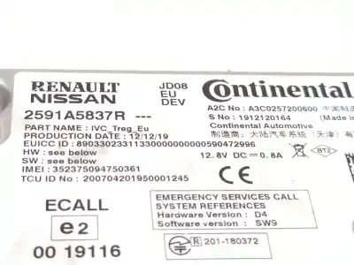 Автозапчастина б/у електронний модуль для renault arkana i (lcm_, ldn_) 1.3 tce 160 (ldn1) посилання на oem iam 2591a5837r a3c027200600 