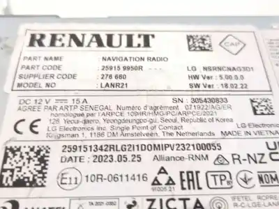 Second-hand car spare part gps navigation system for renault captur ii (hf_) e-tech 145 (hfmu) oem iam references 259151342r 259159950r 