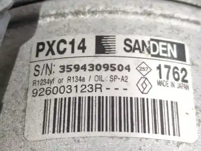 Автозапчастина б/у компресор кондиционера для renault megane iv fastback (b9a/m/n_) 1.5 dci 110 (b9a3) посилання на oem iam 926003123r  