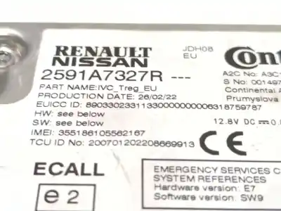 Автозапчастина б/у електронний модуль для dacia jogger 1.0 tce 110 (rkmd) посилання на oem iam 2591a7327r 200701202208669913 