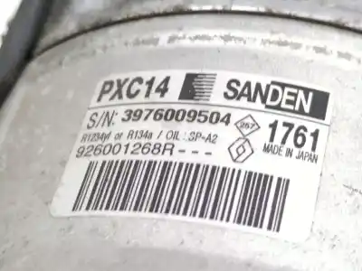 Second-hand car spare part air conditioning compressor for renault megane iv fastback (b9a/m/n_) 1.2 tce 130 (b9mr) oem iam references 926001268r 3976009504 