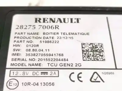Pezzo di ricambio per auto di seconda mano modulo elettronico per renault megane iv fastback (b9a/m/n_) 1.2 tce 130 (b9mr) riferimenti oem iam 282757006r 51986222 