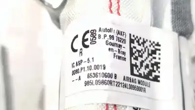 Second-hand car spare part front right curtain airbag for dacia jogger 1.0 tce 110 (rkmd) oem iam references 985l09860r  