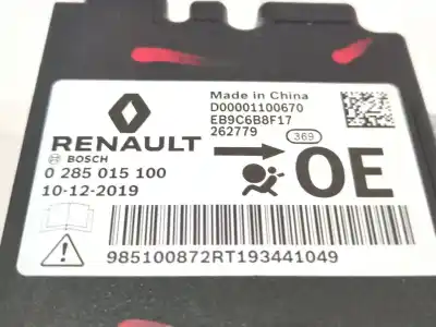 Автозапчастина б/у блок управління подушками безпеки для renault arkana i (lcm_, ldn_) 1.3 tce 160 (ldn1) посилання на oem iam 985100872rt193441049 0285015100 