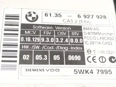 Second-hand car spare part comfort module for bmw 5 (e60) 530 d oem iam references 61356927928 06927928 