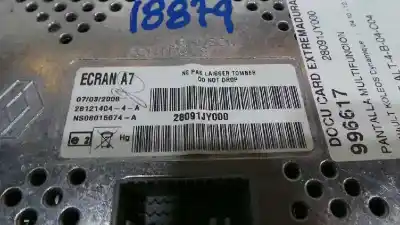 Second-hand car spare part multifunction display for renault koleos dynamique oem iam references 28091jy000  28091jy000