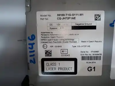 Автозапчастина б/у аудіо система / радіо cd для honda cr-v iv (rm_) 1.6 i-dtec (re6) посилання на oem iam 39100t1gg111m1  39100t1gg111m1