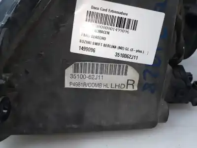 Second-hand car spare part right headlight for suzuki swift iii (mz, ez) 1.3 (rs 413) oem iam references 3510062j11