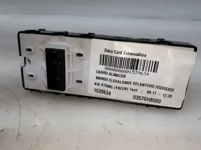 Second-hand car spare part left front power window switch for kia stonic (ybcuv) tech oem iam references 93570h8000  93570h8000