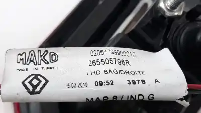 Автозапчасти б/у внутренний правый задний фонарь за renault clio iv (bh_) 1.5 dci 90 ссылки oem iam 265505796r  265505796r