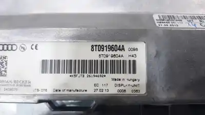 Second-hand car spare part multifunction display for audi a5 coupe (8t) 3.0 tdi oem iam references 8t0919604a 8t0919604a 8t0919604a