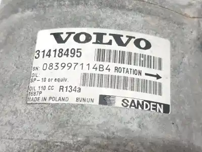 Second-hand car spare part air conditioning compressor for volvo v40 fastback (525) d3 oem iam references 31418495  31418495