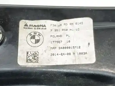 Автозапчасти б/у задний правый стеклорегулятор за bmw 3 (f30, f80) 318 d ссылки oem iam 51357281888  51357281888