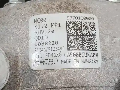 Pezzo di ricambio per auto di seconda mano compressore aria condizionata per hyundai bayon (bc3) 1.2 mpi riferimenti oem iam 97701q0000  97701q0000 Pezzo di ricambio per auto di seconda mano compressore aria condizionata per hyundai bayon (bc3) 1.2 mpi riferimenti oem iam 97701q0000  97701q0000