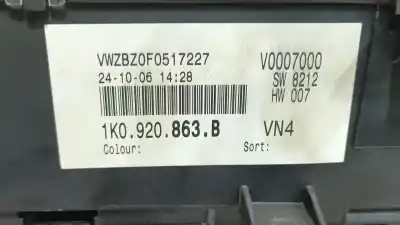 Автозапчастина б/у панель інструментів для volkswagen golf plus v (5m1, 521) 1.9 tdi посилання на oem iam 1k0920863bx  1k0920863b