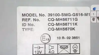 Автозапчасти б/у аудиосистема / радио cd за honda civic viii hatchback (fn, fk) 2.2 ctdi (fk3) ссылки oem iam 39100smgg51  39100smgg516m1