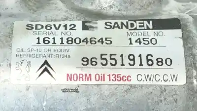 Автозапчасти б/у компрессор кондиционера воздуха за citroen c2 (jm_) 1.4 hdi ссылки oem iam 6453qg sd6v12 9655191680