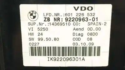 Peça sobressalente para automóvel em segunda mão quadrante por bmw 3 (e90) 320 d referências oem iam 62109220963  9220963