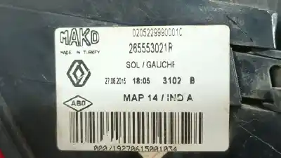 Second-hand car spare part left tailgate light for renault clio iv (bh_) 1.5 dci 75 oem iam references 265553021r 02052299900010 265553021r