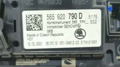Автозапчастина б/у панель інструментів для skoda kodiaq (ns7, nv7, ns6) 2.0 tdi посилання на oem iam 565920790d a3c0427480001 565920790d