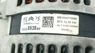 Автозапчастина б/у генератор для peugeot 208 ii (ub_, up_, uw_, uj_) 1.5 bluehdi 100 посилання на oem iam 9820893880 ms1042119580 9820893880