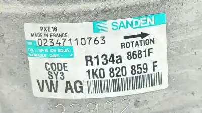 Peça sobressalente para automóvel em segunda mão compressor de ar condicionado a/a a/c por seat leon (1p1) 2.0 tdi 16v referências oem iam 1k0820859f  1k0820859f