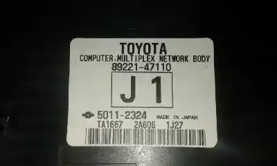 İkinci el araba yedek parçası elektronik modül için toyota prius (nhw30) plug-in hybrid advance oem iam referansları 8922147110 ta16672a6061j27 5011-2324