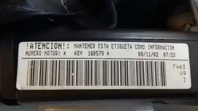 Second-hand car spare part complete engine for skoda octavia berlina (1u2) 1.9 tdi oem iam references 038100103mx  asy