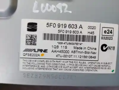 Автозапчасти б/у gps-навигационная система за seat leon (5f1) 2.0 tdi ссылки oem iam 5f0919603a1qb  5f0919603a