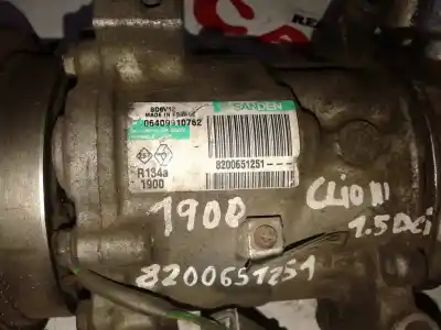 Peça sobressalente para automóvel em segunda mão compressor de ar condicionado a/a a/c por renault clio iii emotion referências oem iam 8200651251 1900 06409910762