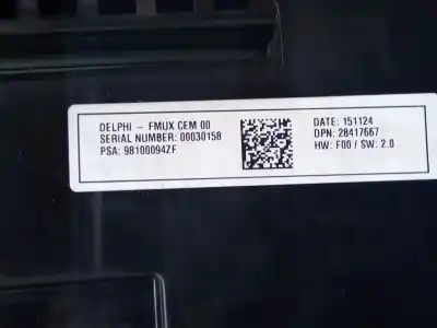 Peça sobressalente para automóvel em segunda mão comando de sofagem (chauffage / ar condicionado)  por citroen ds4 desire referências oem iam 98100094zf  00030158