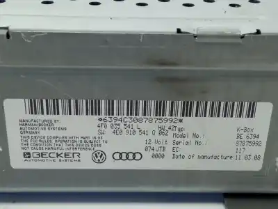 Автозапчастина б/у електронний модуль для audi a6 allroad c6 (4fh) 2.7 tdi quattro посилання на oem iam 4e0910148e  4f0035541l