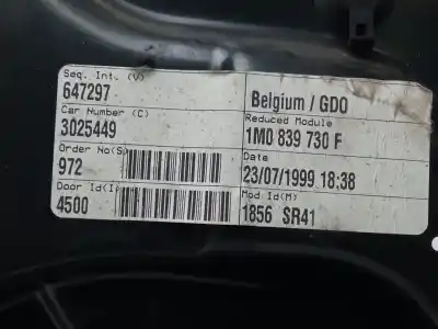 Автозапчасти б/у задний правый стеклорегулятор за seat toledo (1l) 1.9 tdi ссылки oem iam 1m0839730f  