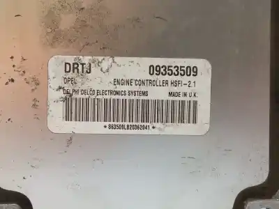 Gebrauchtes Autoersatzteil ecu-motorsteuergerät uce motorsteuergerät zum opel astra g berlina 1.6 cat (z 16 se / l55) oem-iam-referenzen 09353509  