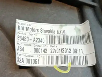Second-hand car spare part rear right window regulator for kia cee´d concept oem iam references 83481a2000  83480a2340